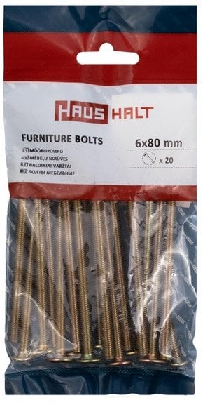 FURNITURE BOLT M6X80 YELLOW. 20 PCS