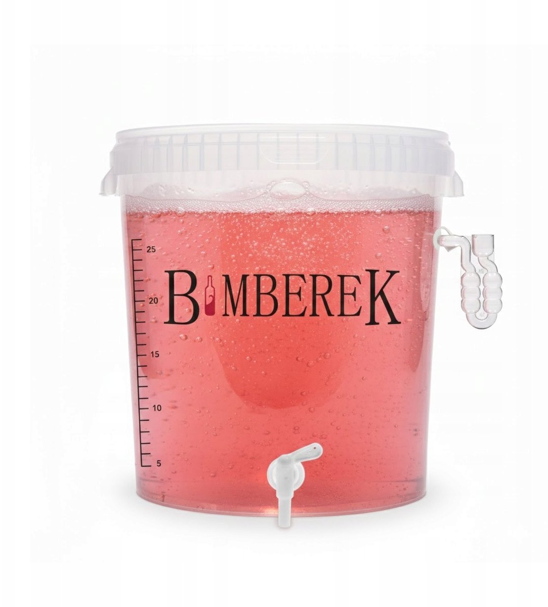 Pojemnik fermentacyjny 33L Z KRANEM i BOCZNĄ RURKĄ do wina piwa PIĘTROWANIE