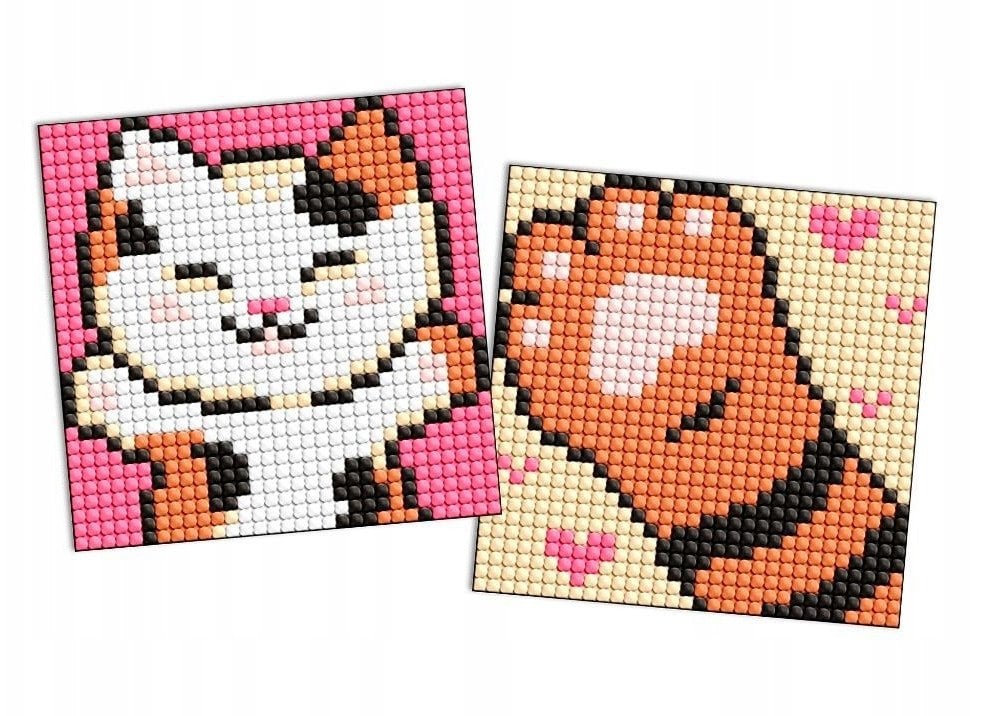 Diamentowa mozaika na naklejce IDEYKA, 9x9 cm, kids, puffy, 2 szt.