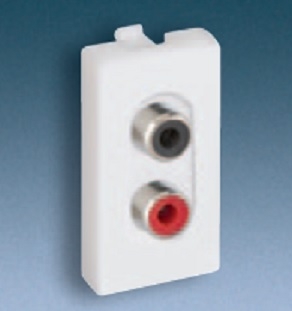 Kontakt-Simon Gniazdo K45/2 audio 2xRCA Cinch czysta biel - K101B/9