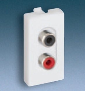 Kontakt-Simon Gniazdo K45/2 audio 2xRCA Cinch czysta biel - K101B/9