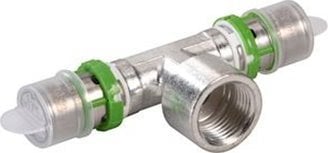 Trójnik GW zaprasowywany MultiSkin mosiądz/cynowany 16x1/2x16