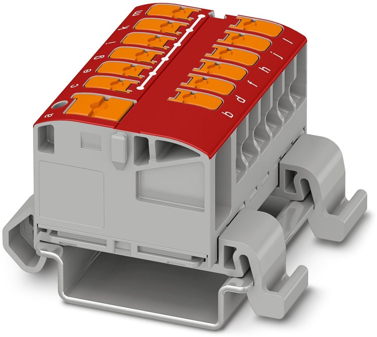 Blok rozdzielczy PTVFIX 6/12X2,5-NS35A RD, czerwone złącze przemysłowe - 12 punktów przyłączeniowych o przekroju 2,5mm2