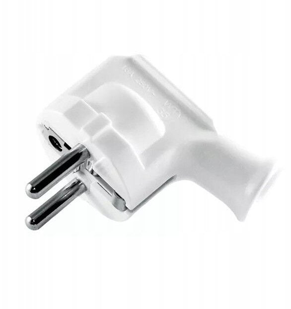 Wtyczka kątowa 2P+Z unischuko IP20 250V~ 16 A biała 24030