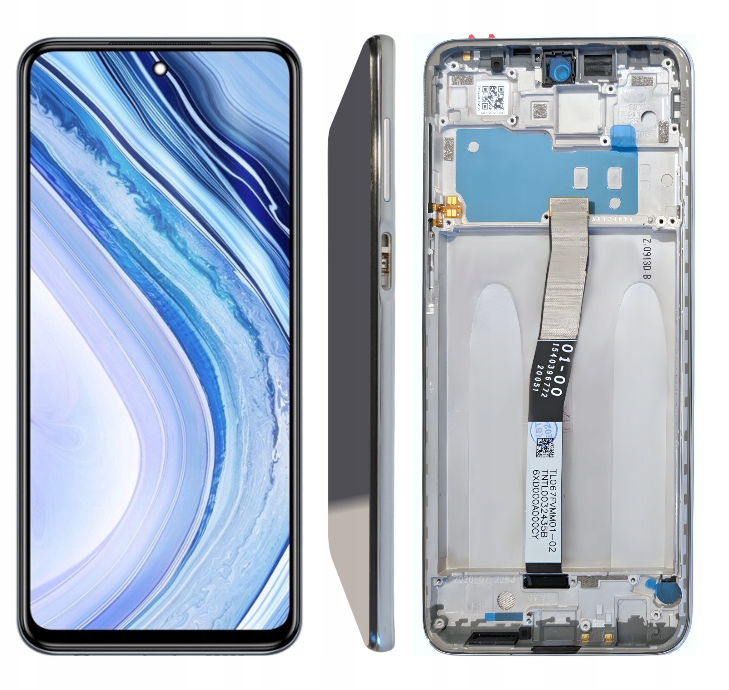 WYŚWIETLACZ EKRAN LCD DO XIAOMI NOTE 9 PRO RAMKA SREBRNA