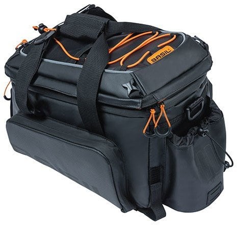 Torba na bagażnik BASIL MILES TARPAULIN TRUNKBAG XL PRO 9-36L, 100% wodoodporna black orange (bez płytki mocującej) (NEW 2024)