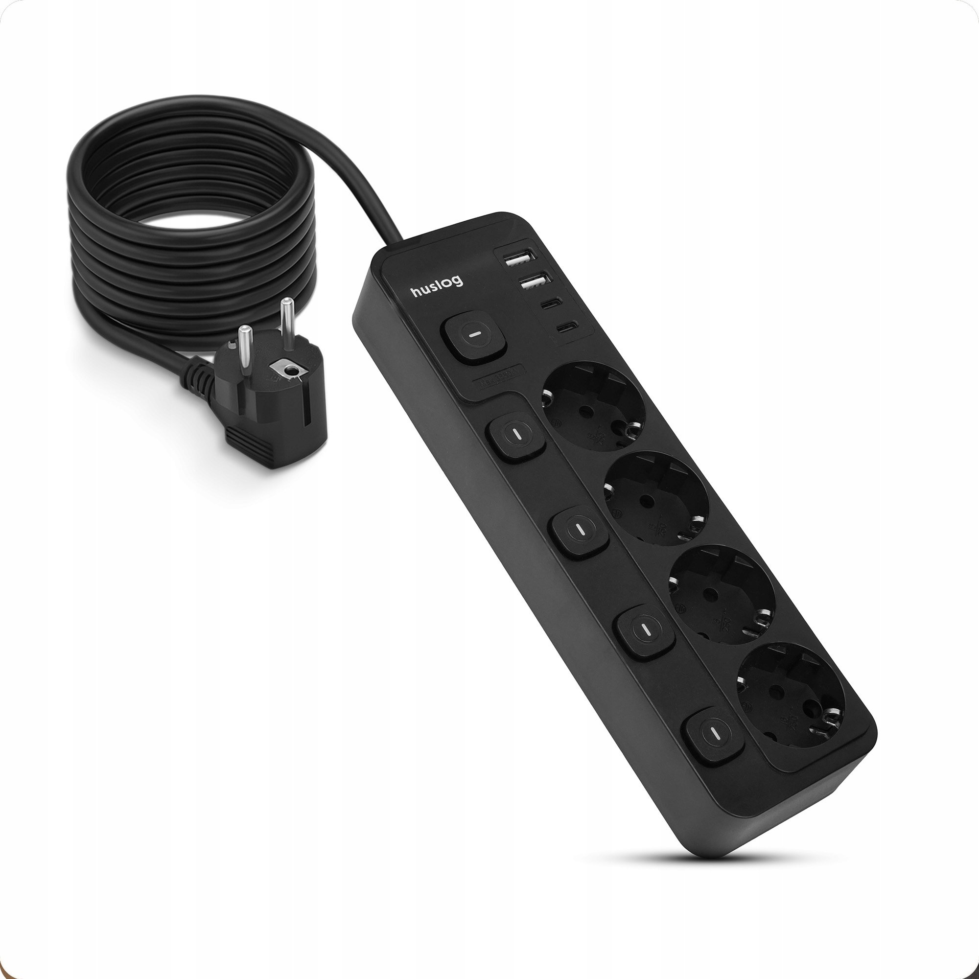 Huslog przedłużacz z 5 wyłącznikami