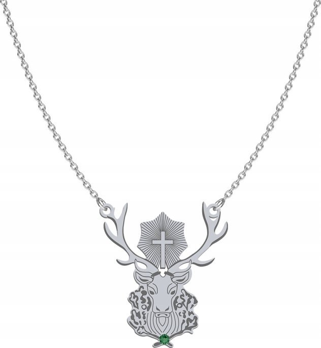 Radziszewska Jewellery Naszyjnik Jeleń Św. Huberta srebro GRAWER GRATIS