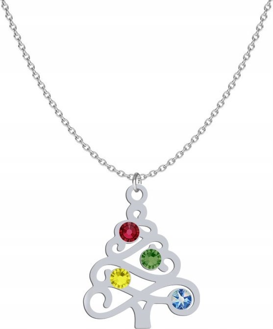Radziszewska Jewellery Świąteczny Naszyjnik Choinka Prezent srebro925 ŻYCZENIA PUDEŁECZKO GRATIS