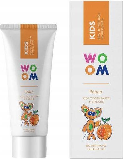 Woom Pasta do zębów dla dzieci 3-8l o smaku brzoskwini 50ml