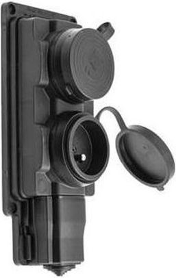 Pawbol Listwa, rozgałęźnik do przedłużacza 2-gniazda z/u gumowe czarne IP44 - D.3159/2