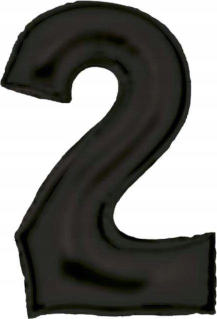 AMSCAN Balon foliowy cyfra 2 satynowa czarna 86cm N34 spakowany 9917304