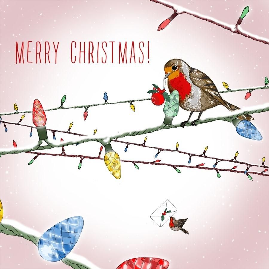 Clear Creation Karnet Swarovski - kwadrat. Święta Ptaszek