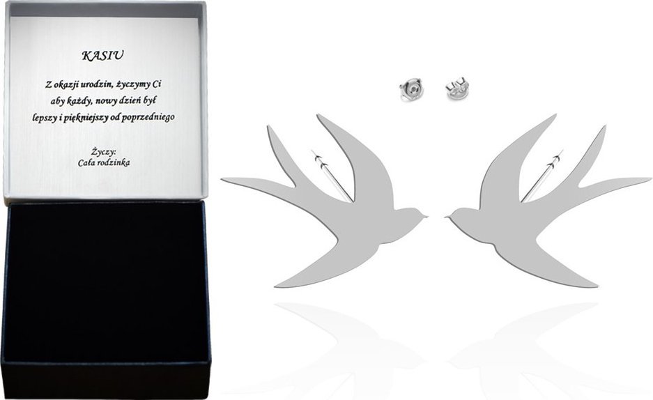 Radziszewska Jewellery Kolczyki Srebrne z Jaskółką