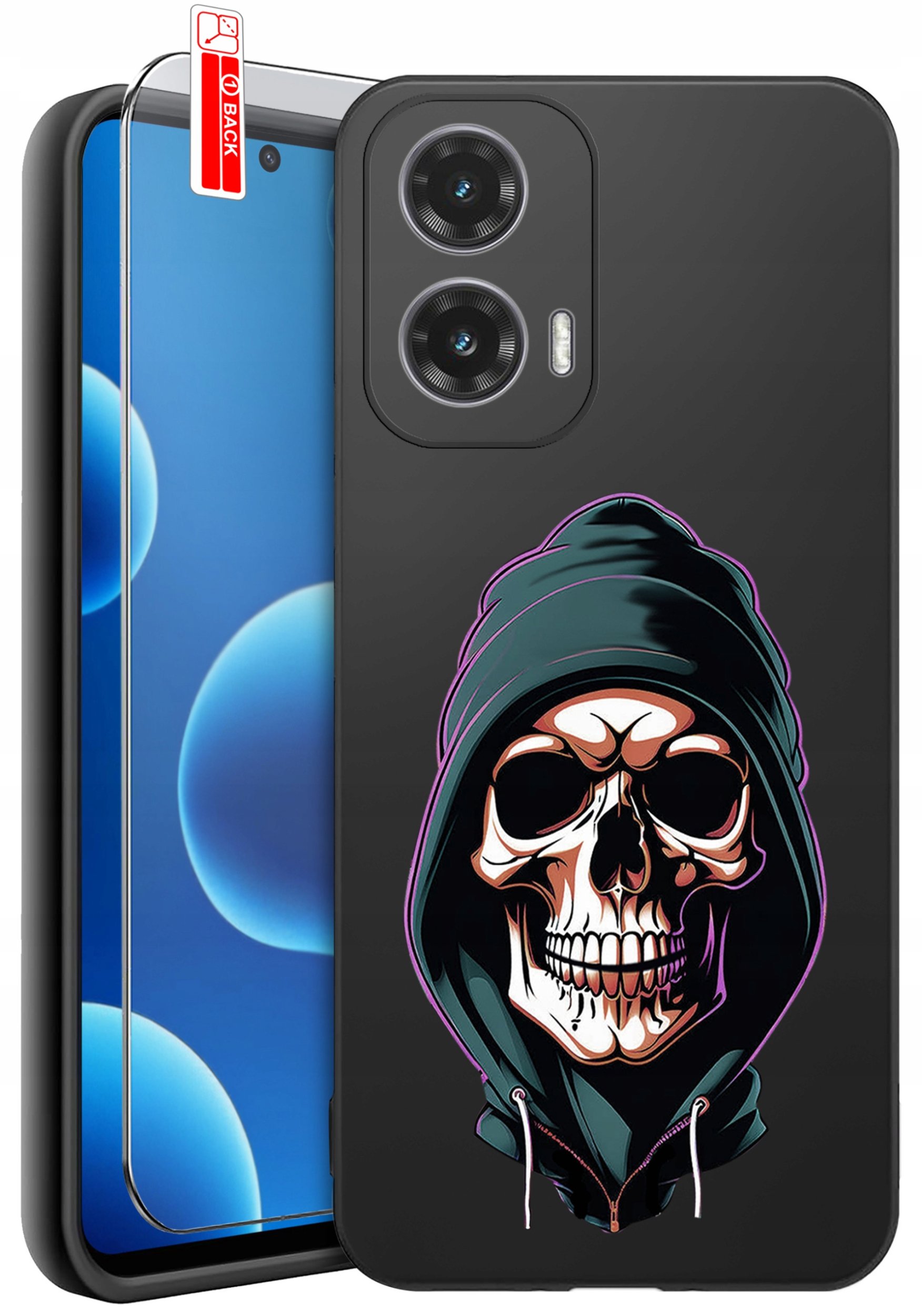 ETUI do Motorola Moto G45 5G | WZORY | SILIKONOWE MATT CASE + SZKŁO 9H