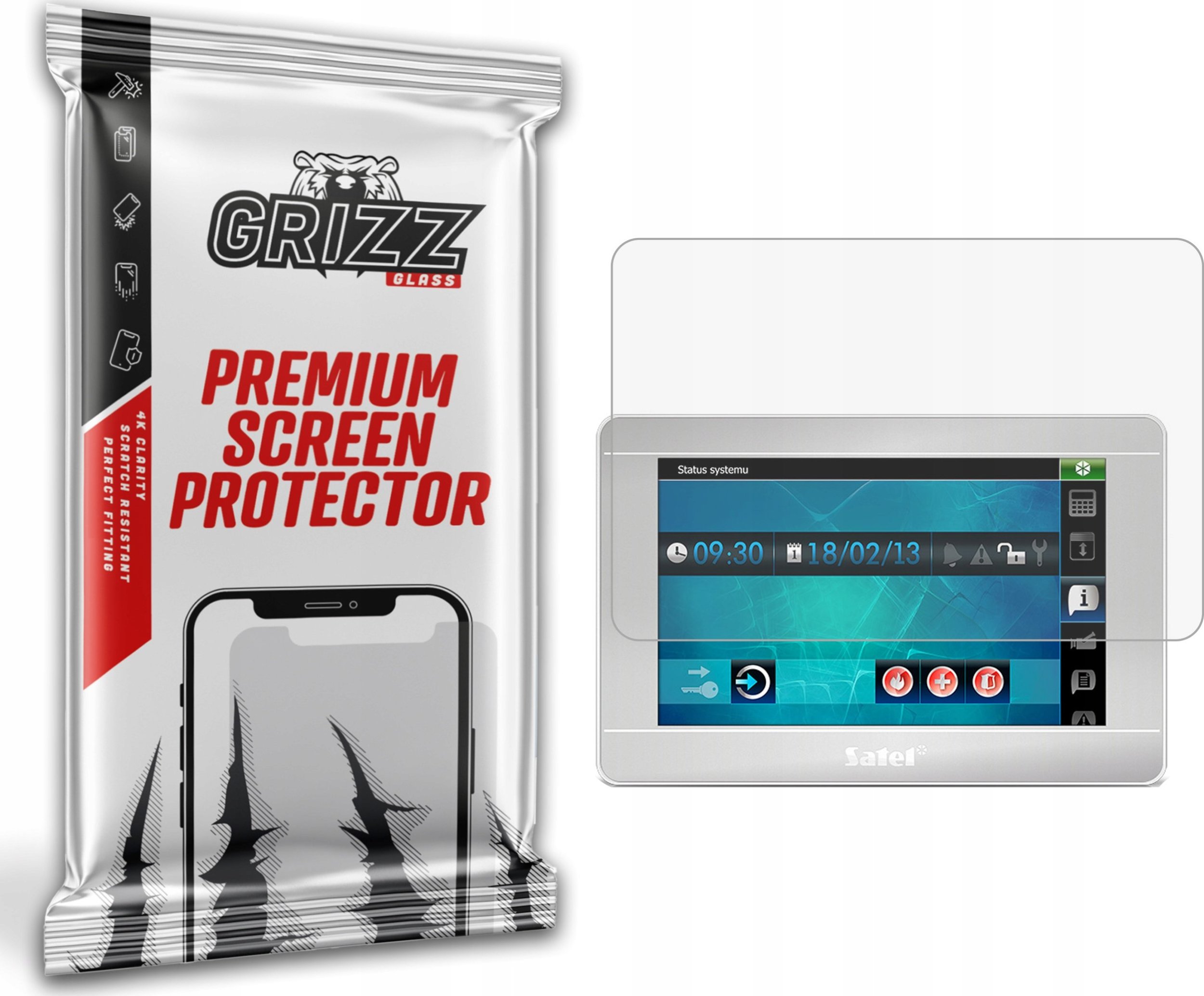 GrizzGlass Folia matowa GrizzGlass PaperScreen do manipulatora alarmowego Satel INT-TSI-SSW 7"