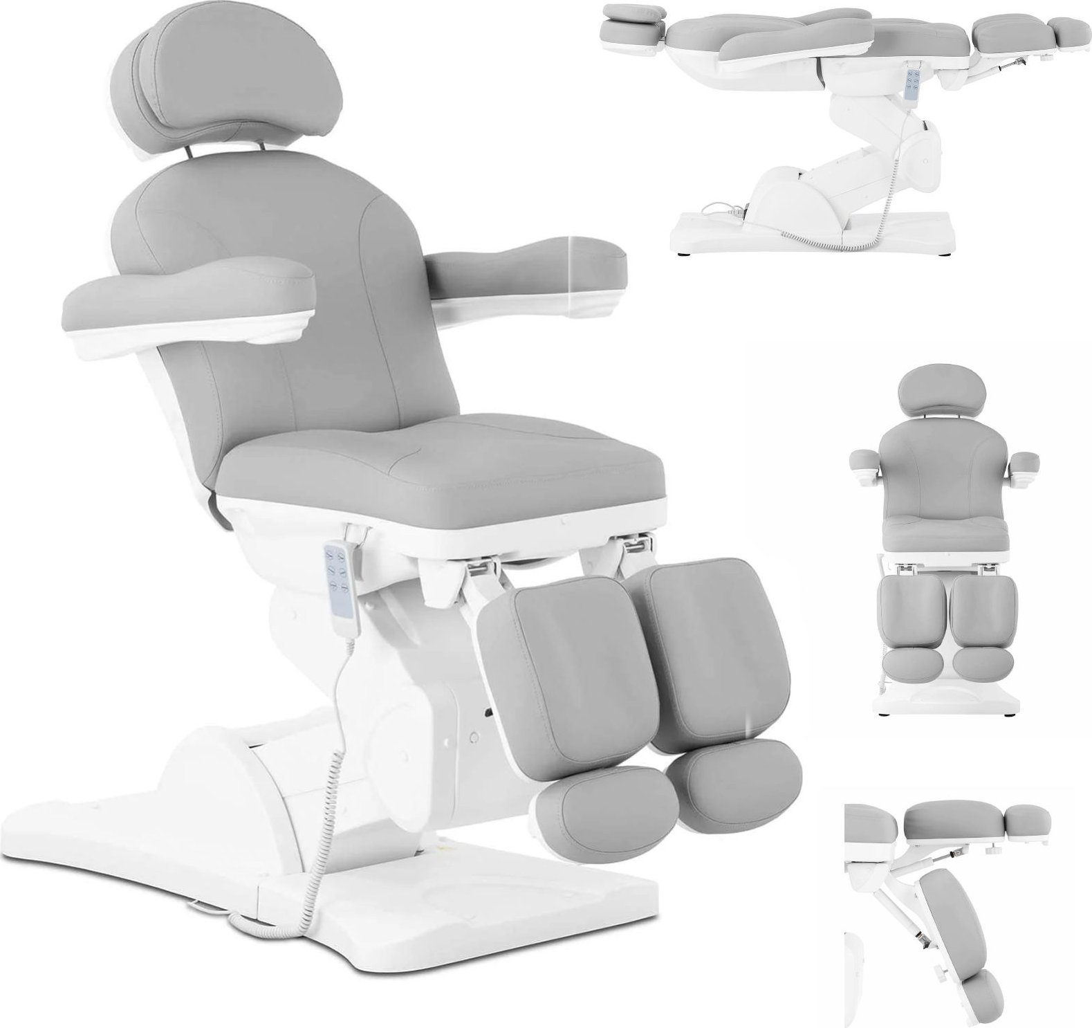 Physa Fotel kosmetyczny podologiczny do tatuażu pedicure spa ERCOLANO - szary Fotel kosmetyczny podologiczny do tatuażu pedicure spa ERCOLANO - szary