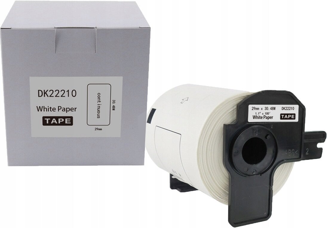 Etykieta BROTHER DK-22210 29mm x 30,48m czarny na białym zamiennik