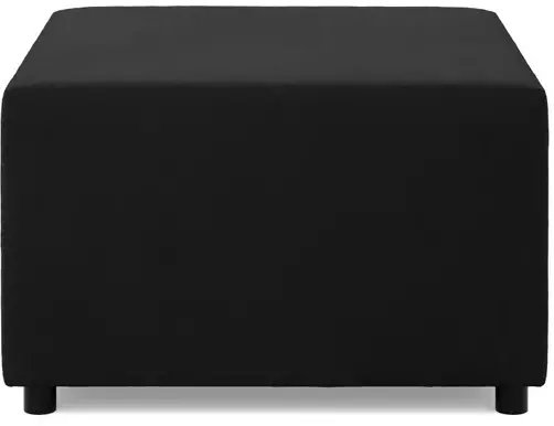 Pufa do salonu, podnóżek, BLOM, Mikrofaza, 71x71x40 cm, czarny