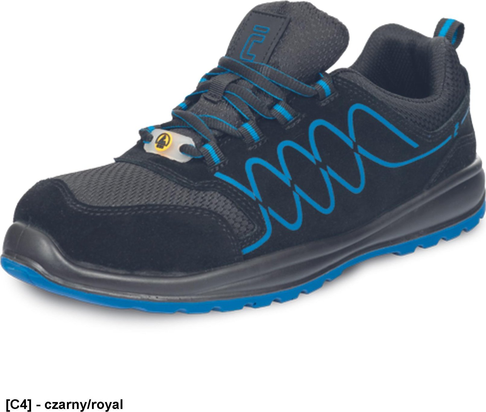 CERVA RAVEN SPORTY O1 ESD SR - Półbuty wkładka antystatyczna ESD podeszwa zewnętrzna PU/PU cholewka z dwoiny zamszowej 46