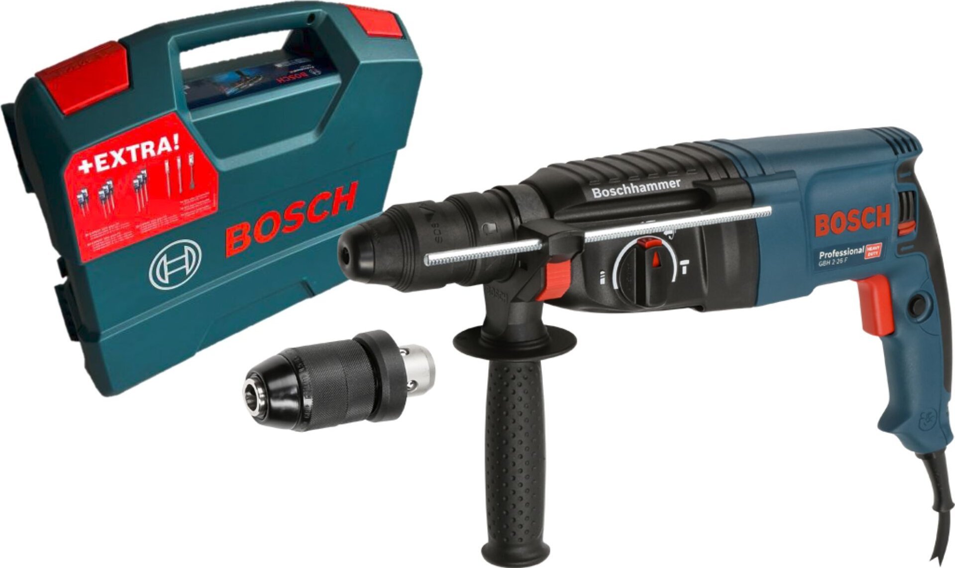 bosch powertools Bosch hammer drill GBH 2-26 F Professional, set including EXPERT accessories (blue/Kolor: CZARNY, 830 watts)