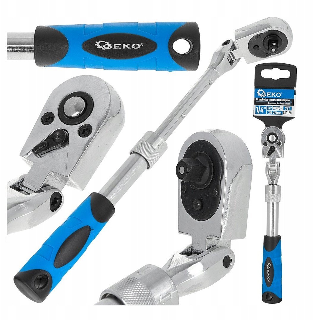 Grzechotka łamana teleskopowa 1/4" 210-278mm 72T CrV (60)