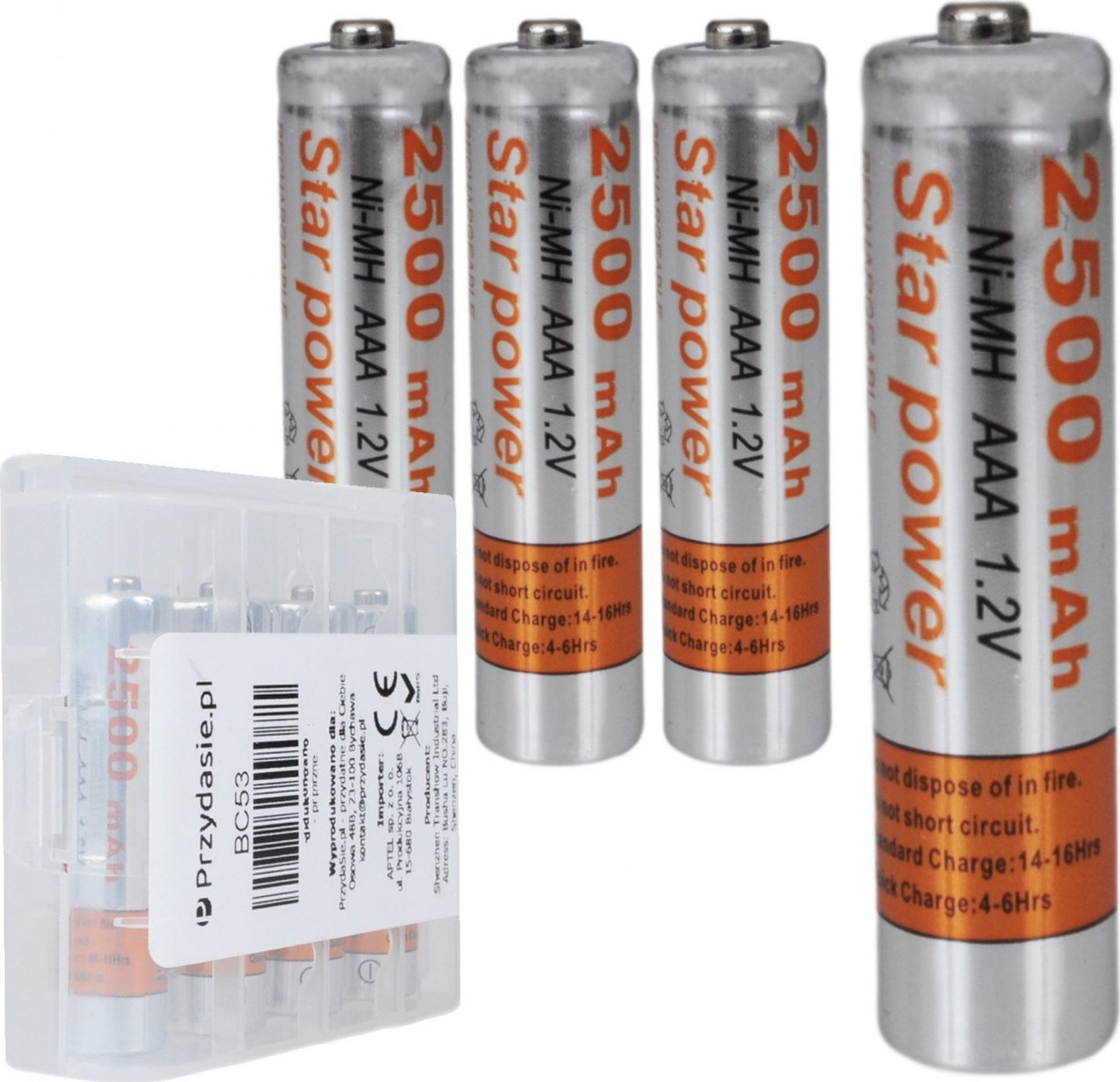 PrzydaSie 4Szt X Akumulatorki Bateria Aaa Male 2500Mah R3