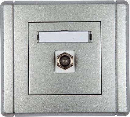 Karlik FLEXI Gniazdo antenowe pojedyncze typu F (SAT) niklowane biały FGF-1