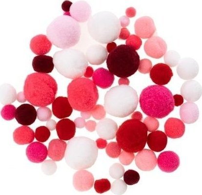 Pompony białe i w odcienach różowego 20g