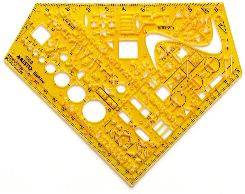 ARISTO Schablone Schulwinkel Elektro Format 155 x 155mm