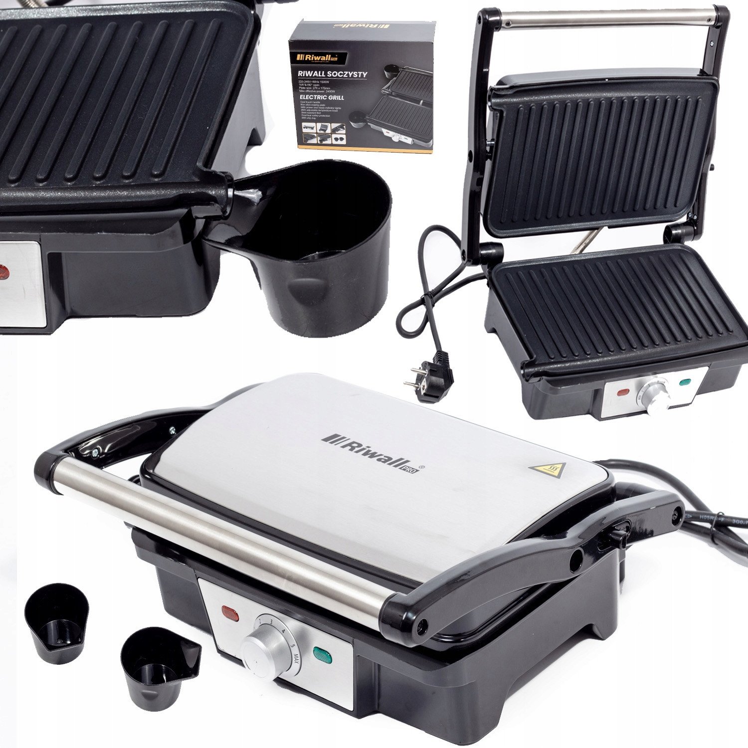GRILL DO KANAPEK PANINI OPIEKACZ TOSTER ROZKŁ ELEKTRYCZNY RIWALL RGRL-01