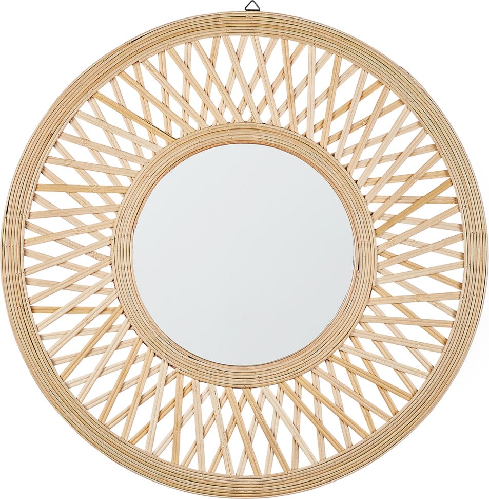 Shumee Bambusowe okrągłe lustro ścienne 60 cm naturalne BACATA