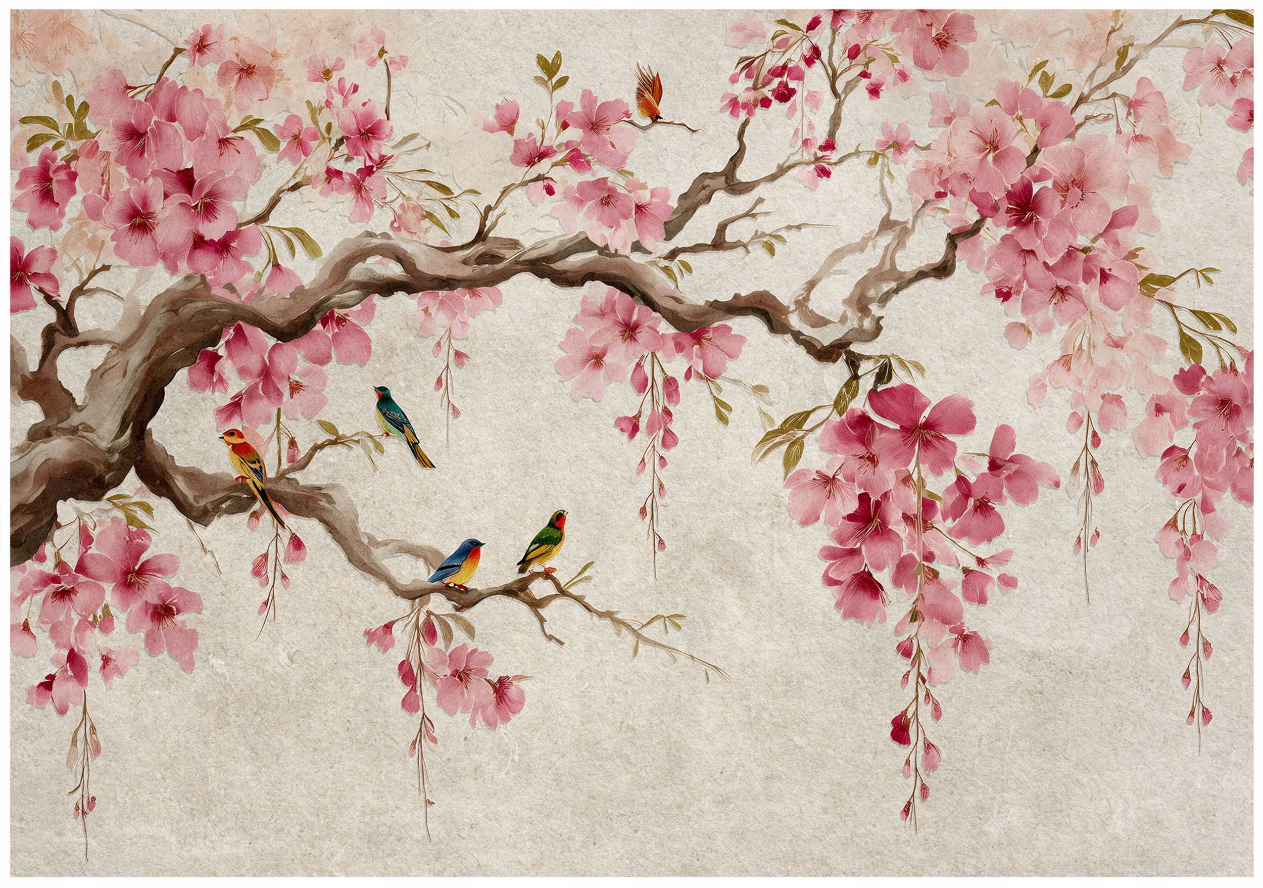 Fototapeta Na Flizelinie Kwiat wiśni Beton Do Sypialni Salonu 400x280