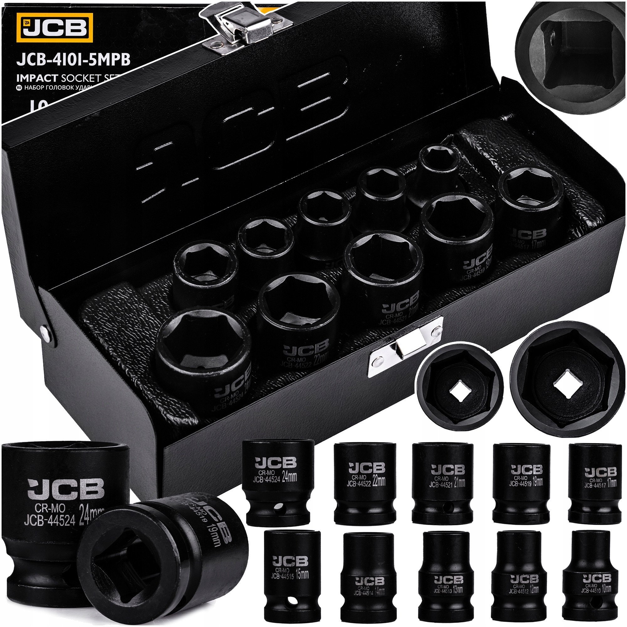 JCB NASADKI UDAROWE kpl. 10el.1/2" 6-KĄT. (10-24mm)