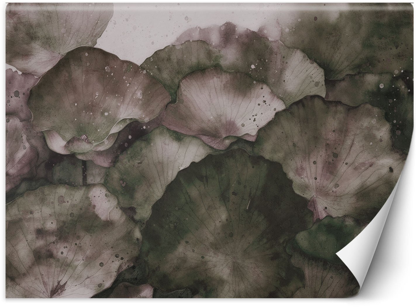 Feeby Fototapeta Liście lotosu akwarela 200x140 small