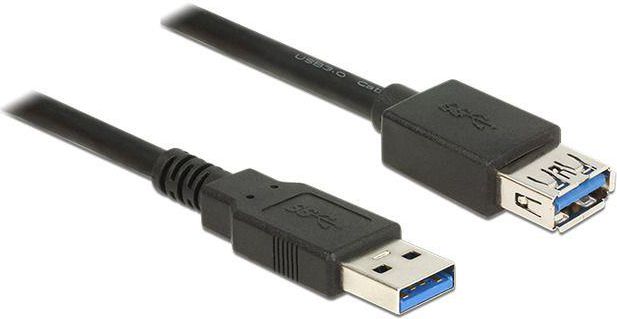 Kabel USB Delock USB-A - USB-A 0.5 m Czarny (85053)