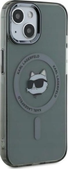 Karl Lagerfeld Karl Lagerfeld KLHMP15SHLSCHK iPhone 15 6.1" black/black hardcase IML Metal Choupette Head MagSafe