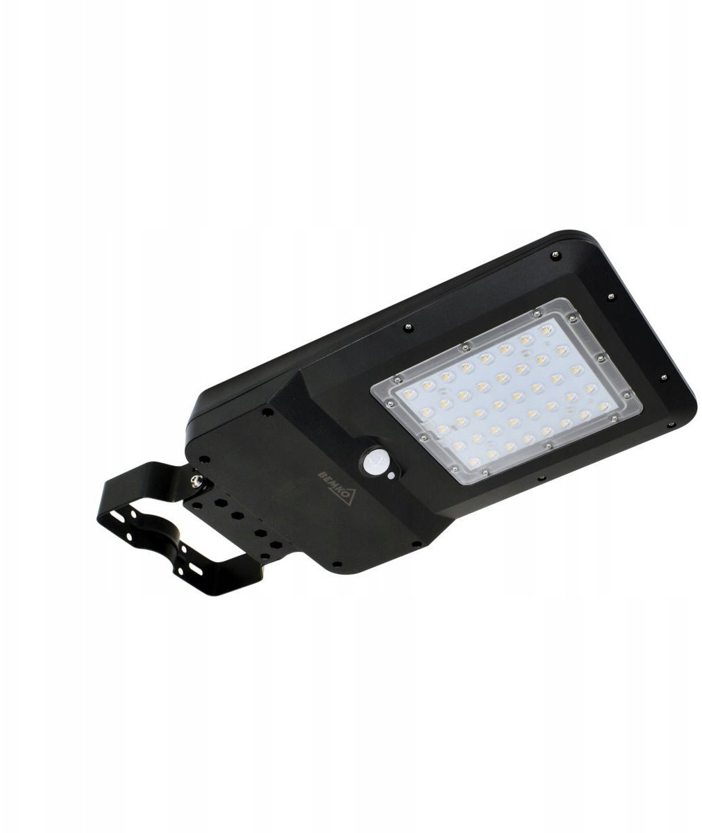 SOLARNA OPRAWA ULICZNA LED SOLGER 15W 1600LM 4000K IP65 CZARNA CZ. PIR C83-SOG-015BL-4K-PIR