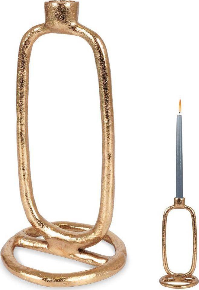 Home Styling Collection Świecznik na długą świeczkę aluminiowy złoty 24 cm