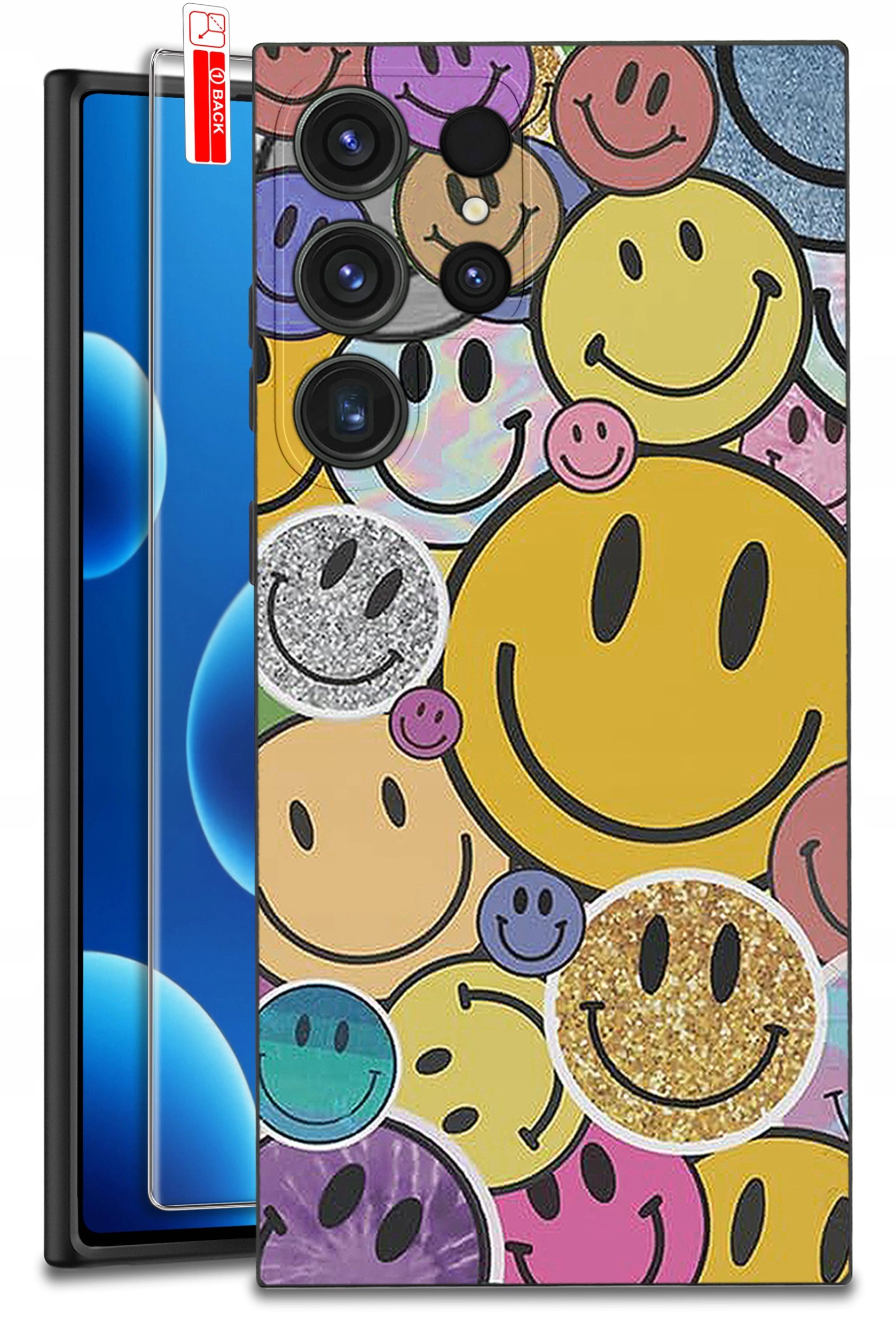 ETUI do Samsung Galaxy S25 Ultra WZORY | SILIKONOWE MATT CASE + SZKŁO 9H