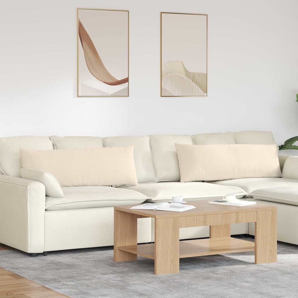 vidaXL Poduszki na sofę 2 pcs Beżowy 120 x 40 cm tkanina