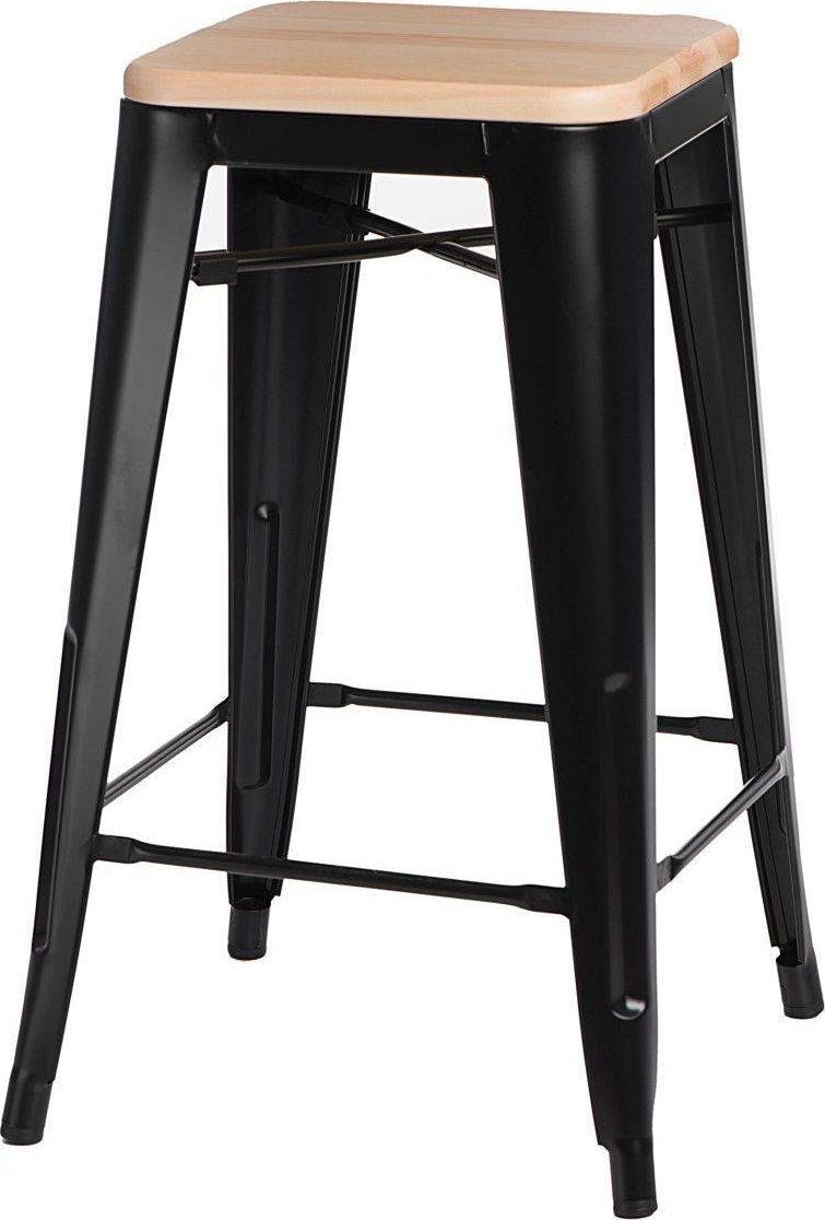 D2.DESIGN Hoker Niort Wood 75cm czarny sosna