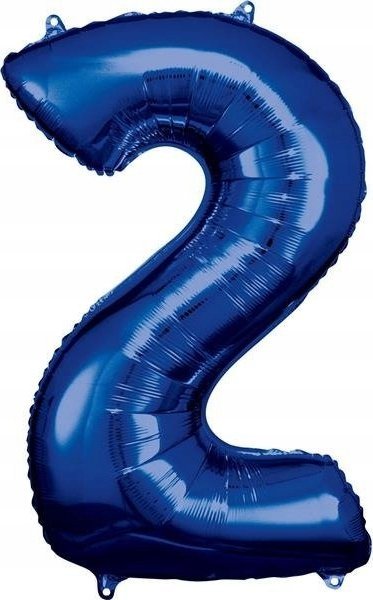 AMSCAN Balon foliowy duża cyfra 2 niebieski 57x86cm 9907278