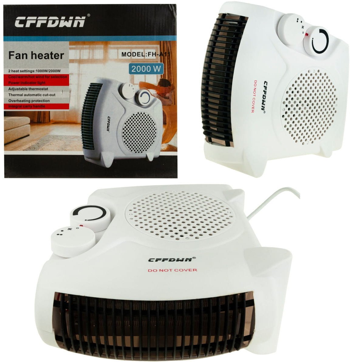 TG48256 FARELKA GRZEJNIK ELEKTRYCZNA 2000W TERMOWENTYLATOR