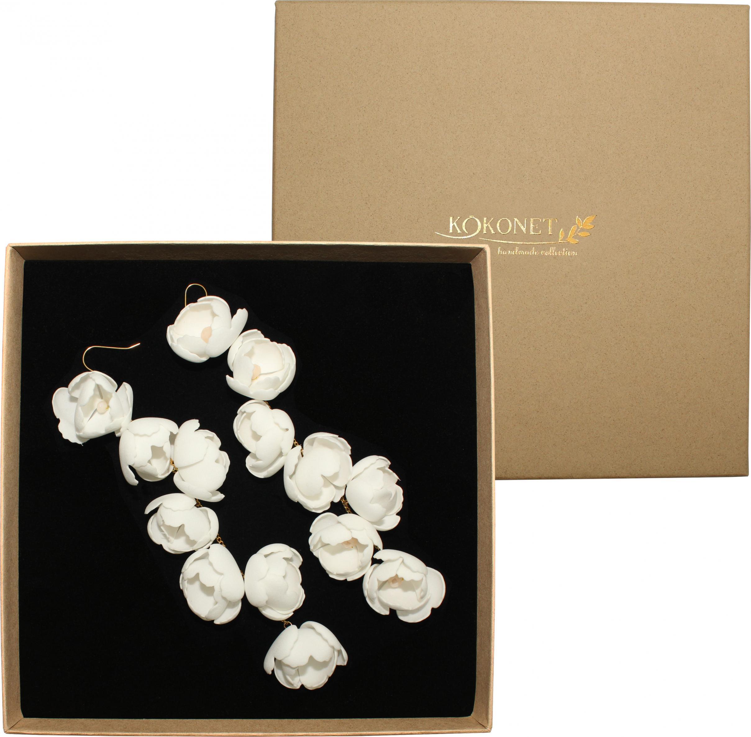 KOKONET Kolczyki kwiaty antyalergiczne pozłacane ŚLUB eko