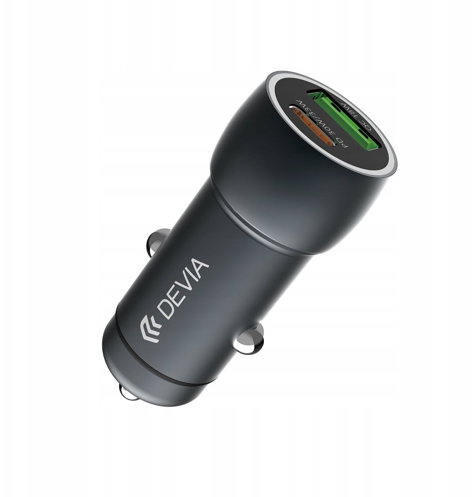 Devia ładowarka samochodowa Extreme PD QC 3.0 30W + 18W 1x USB 1x USB-C grafitowa