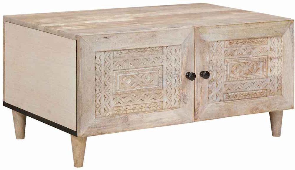 vidaXL Stolik kawowy Beżowy 80 x 50 x 40 cm lite drewno mango