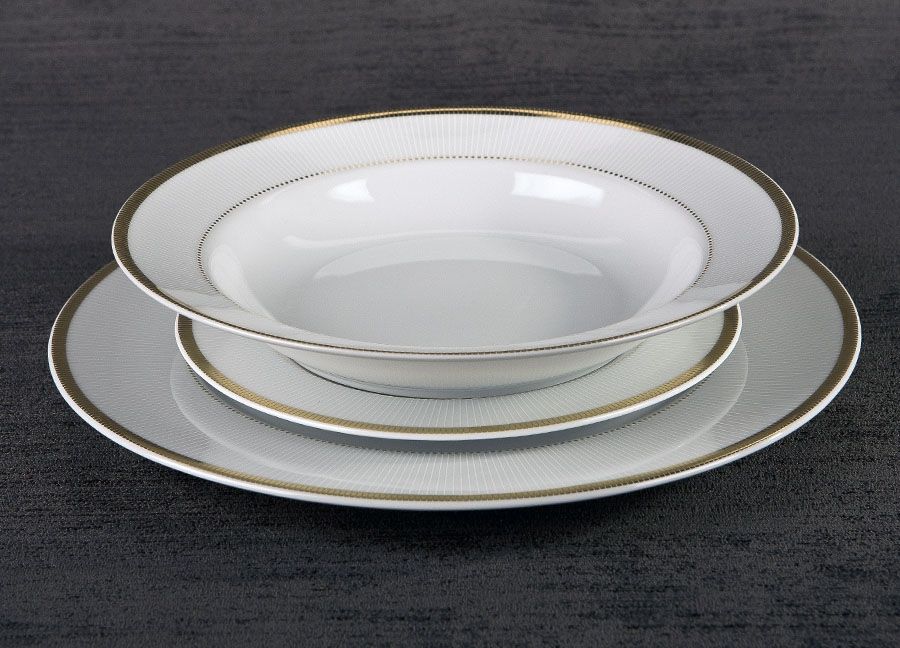 Ćmielów Komplet talerzy 6/18 Marcello Gold