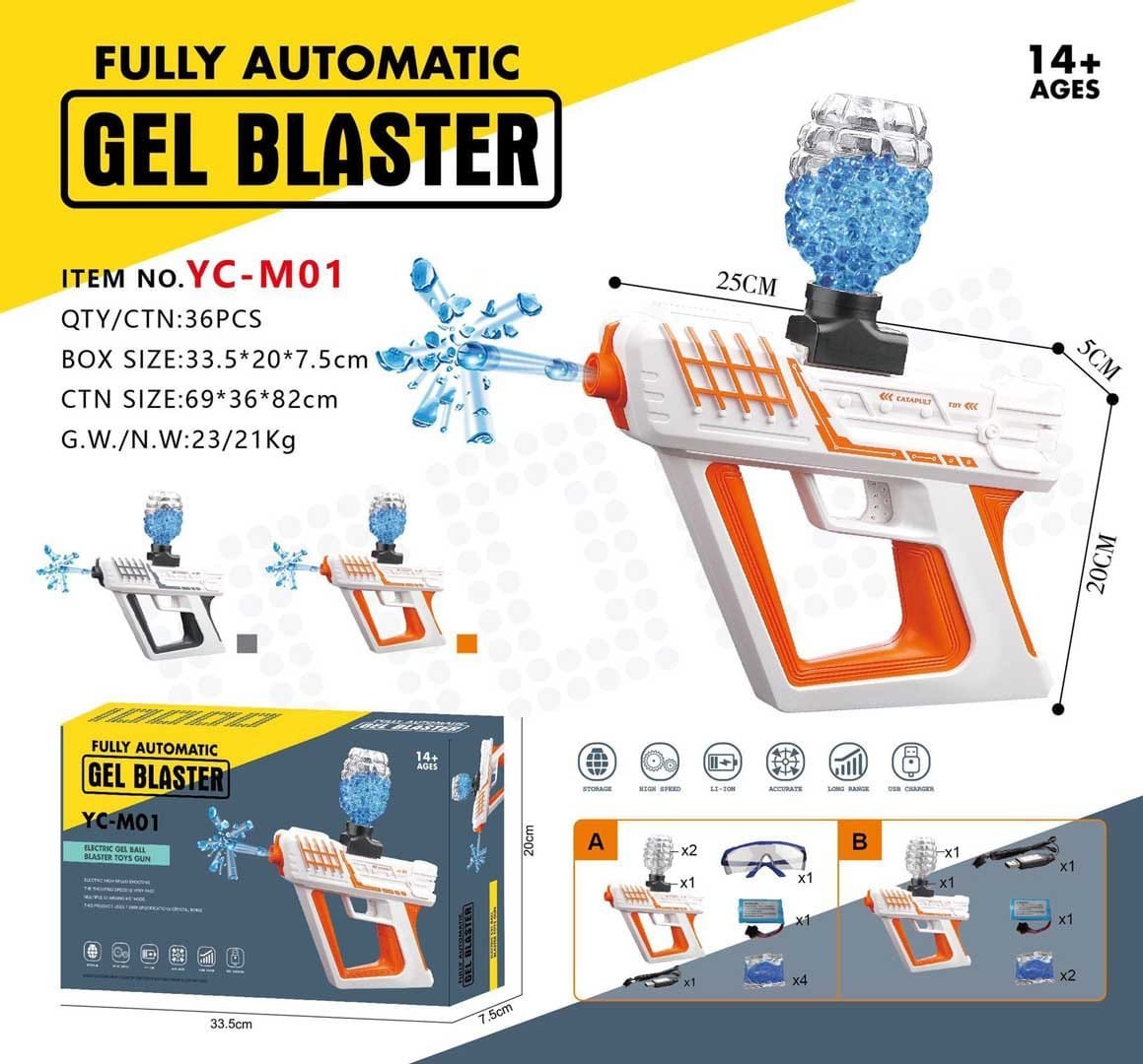 Ramiz Pistolet GEL BLASTER + Akcesoria