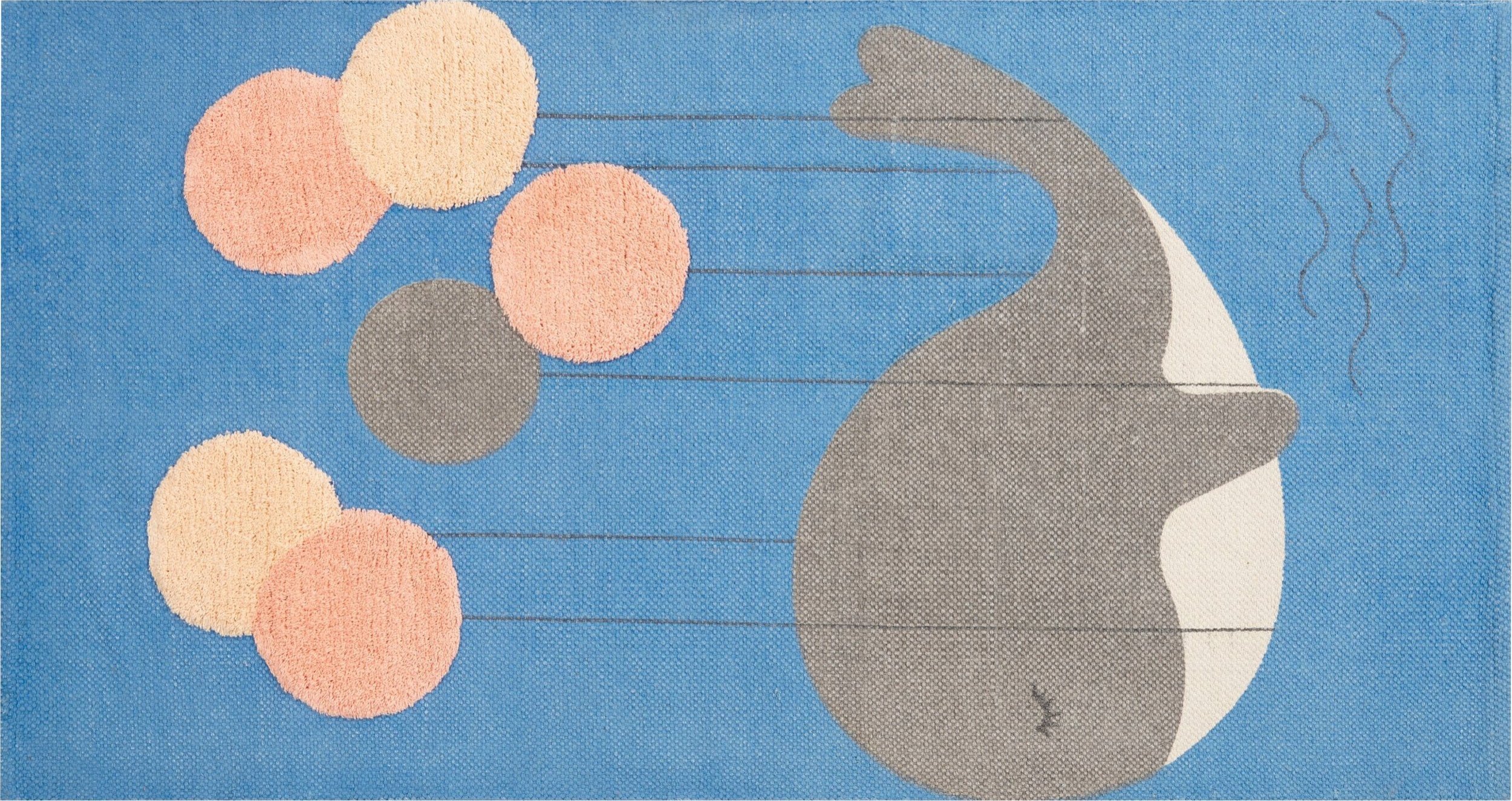 Beliani Dywan dziecięcy bawełniany motyw wieloryba 80 x 150 cm niebieski BALABANG